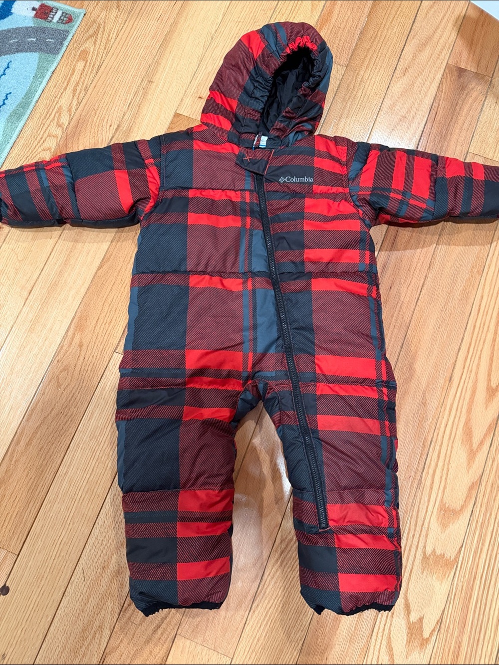 Columbia Red and Black Plaid Insulated Kids Sleep Bunting